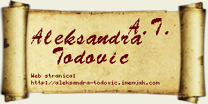 Aleksandra Todović vizit kartica